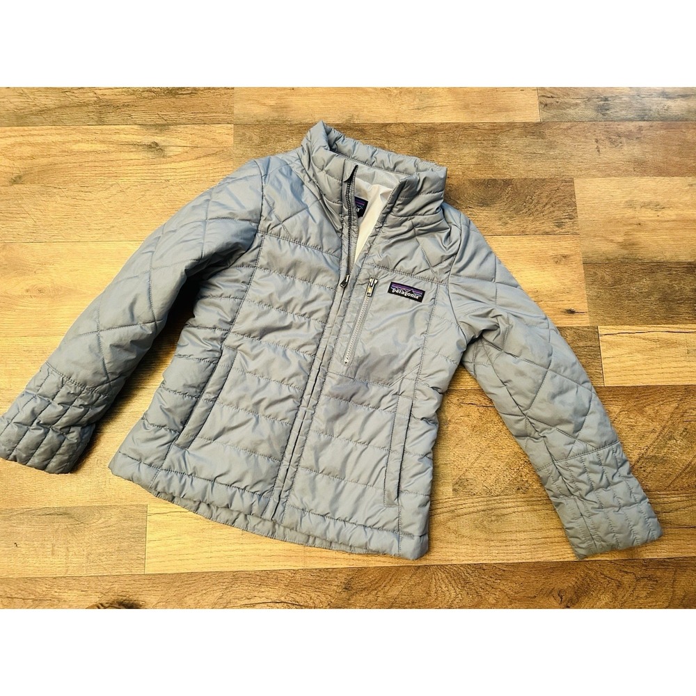Patagonia Girls' Radalie Jacket Coat Puffer Insulated Blue 5-6 STAIN